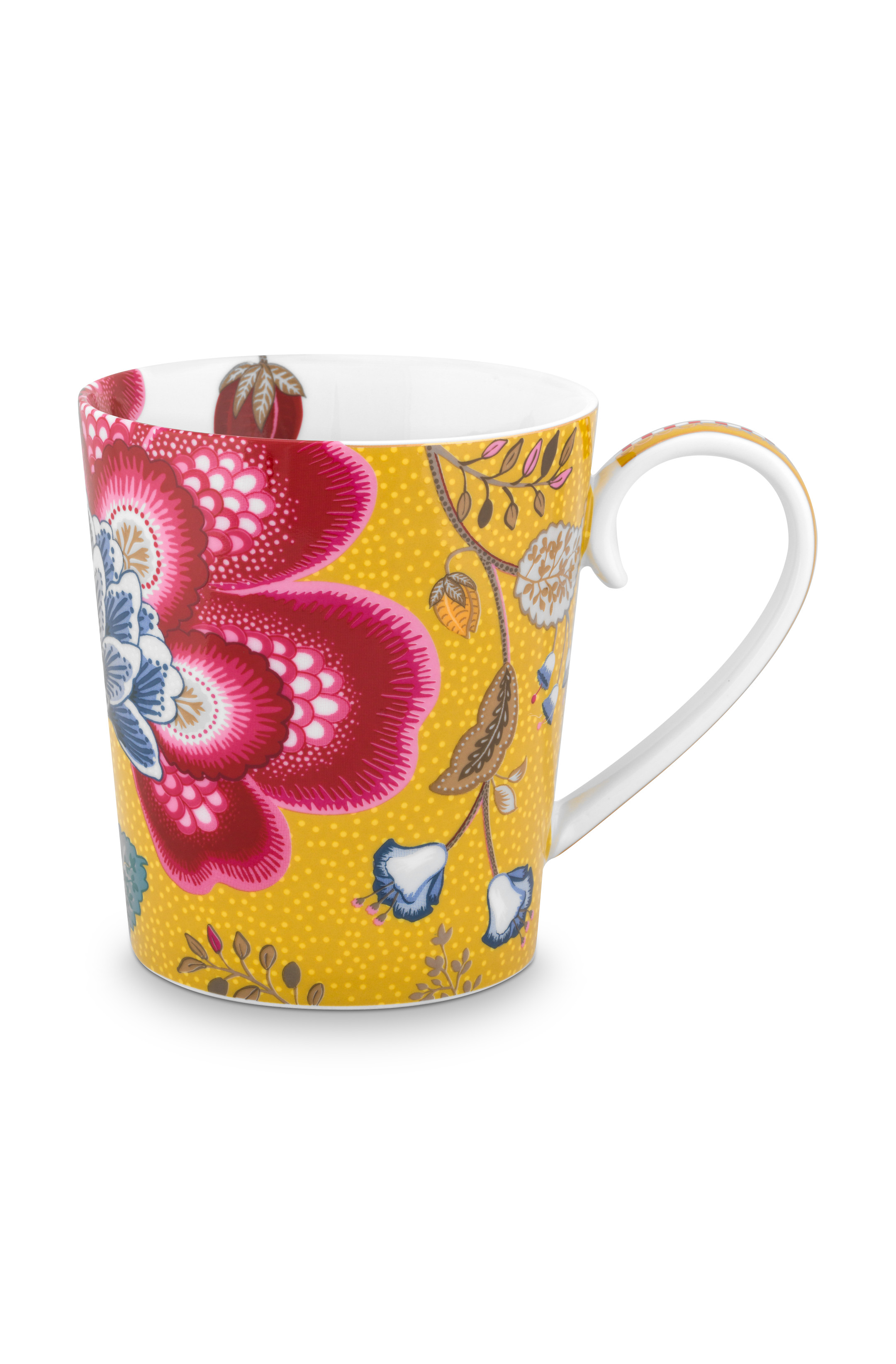 Tasse Alphabet Blushing Birds Yellow F