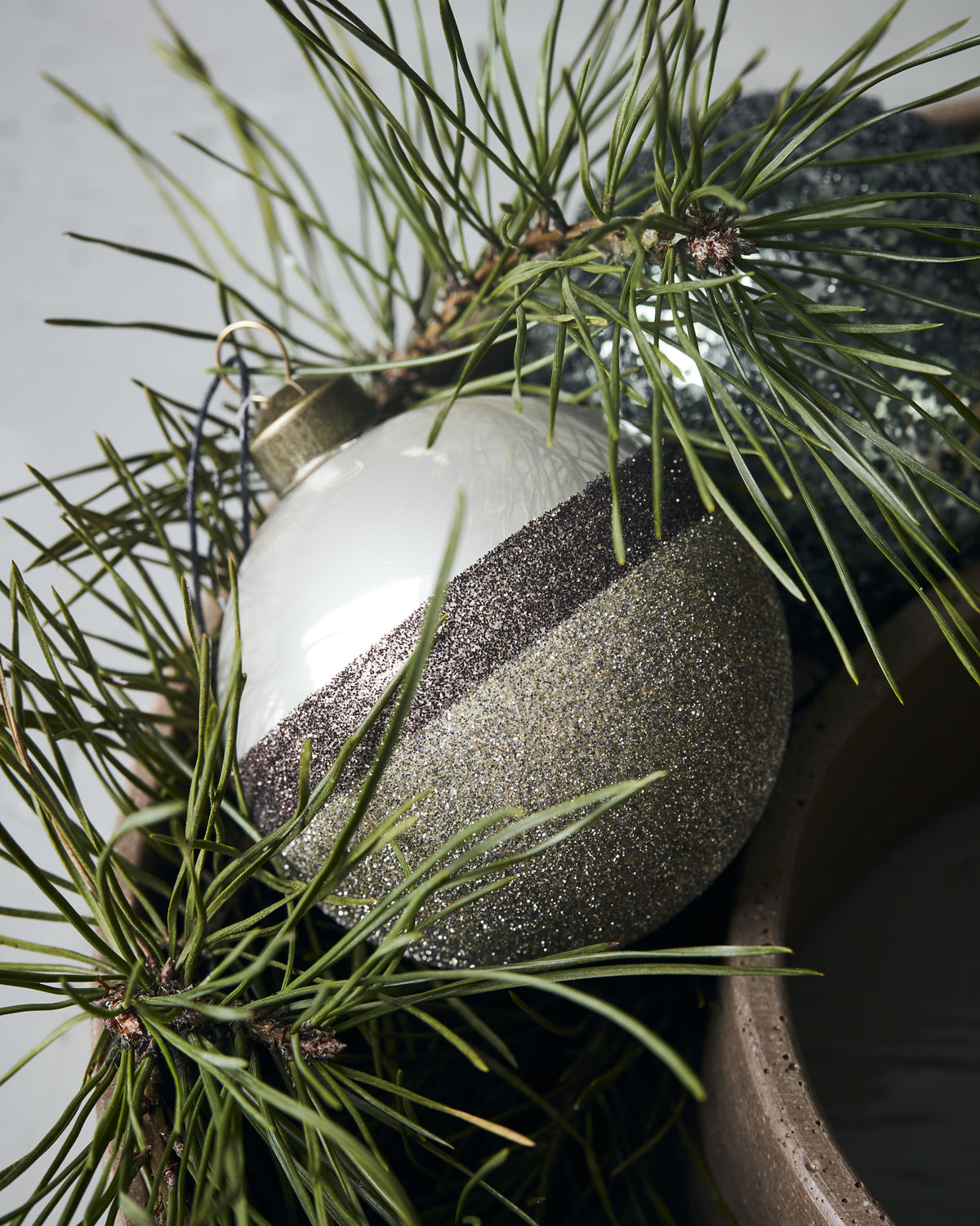 Weihnachtskugel Stripe Sand