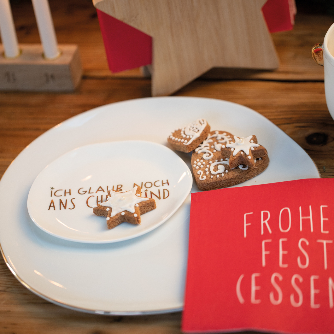 Weihnachtsteller Ich glaub noch ans Christkind