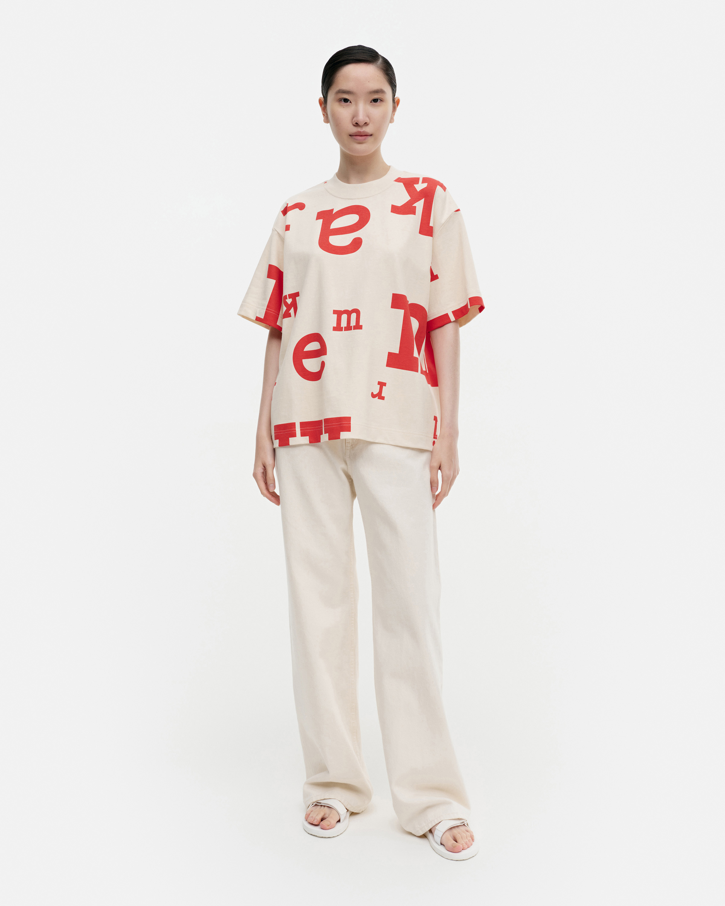 Shirt WELIG Marimekki off-white/ red
