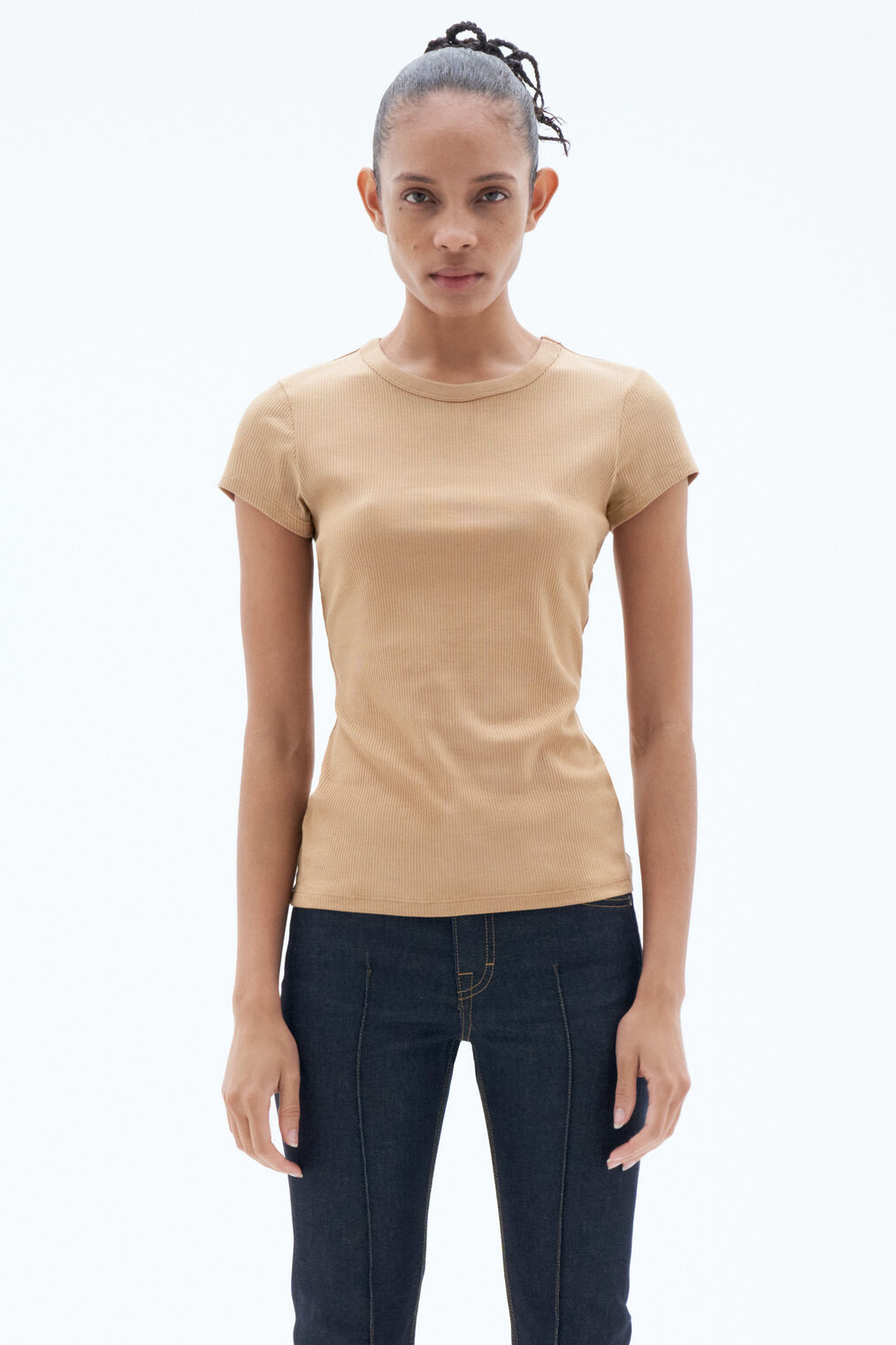Shirt Fine Rib sand beige