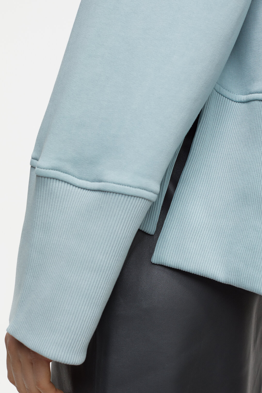 Hoodie High Rib blue water