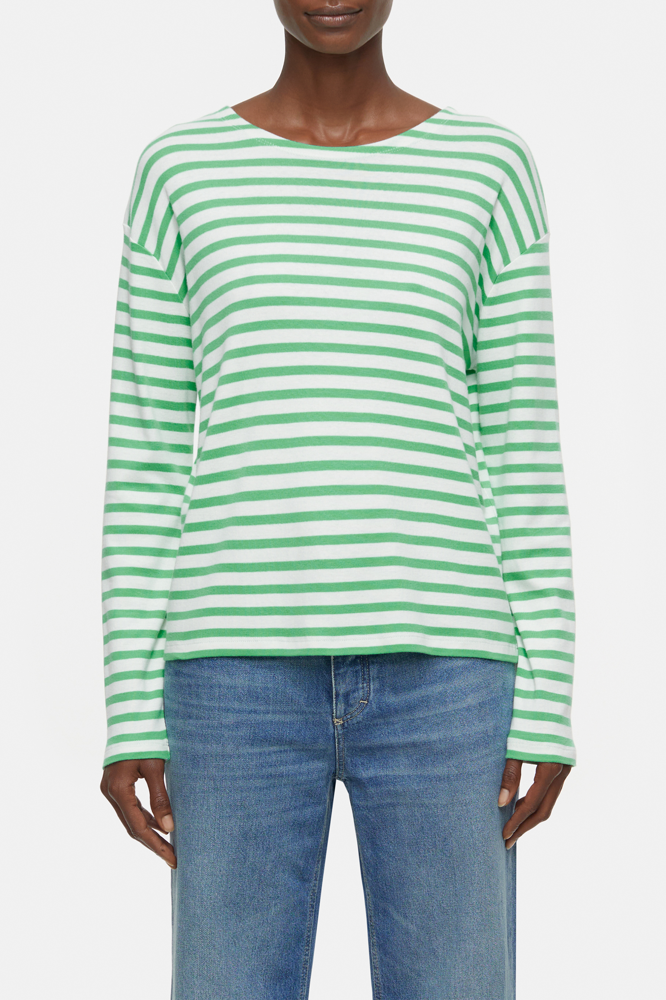 Shirt langarm gestreift green kick