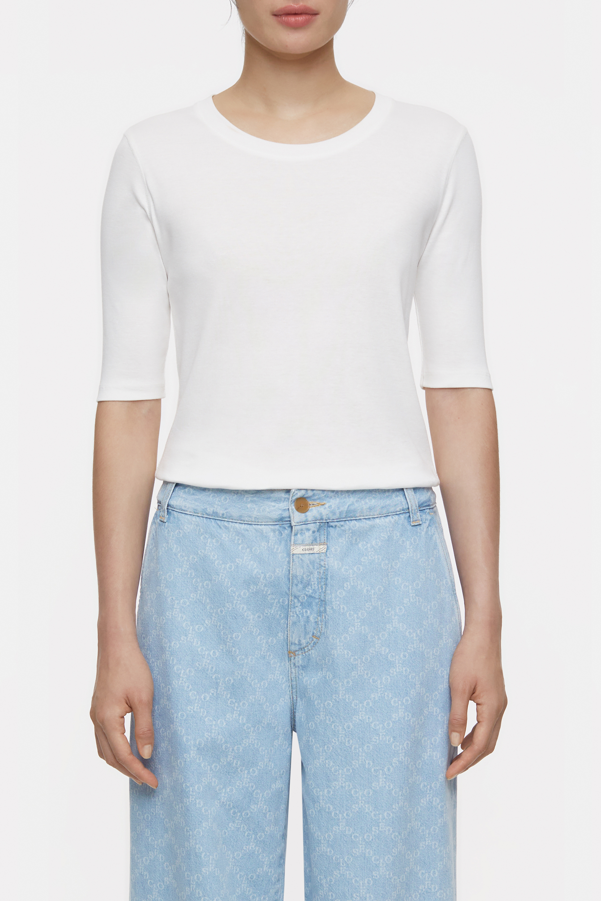 Shirt Crewneck Kurzarm ivory