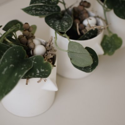 Übertopf Chicken white