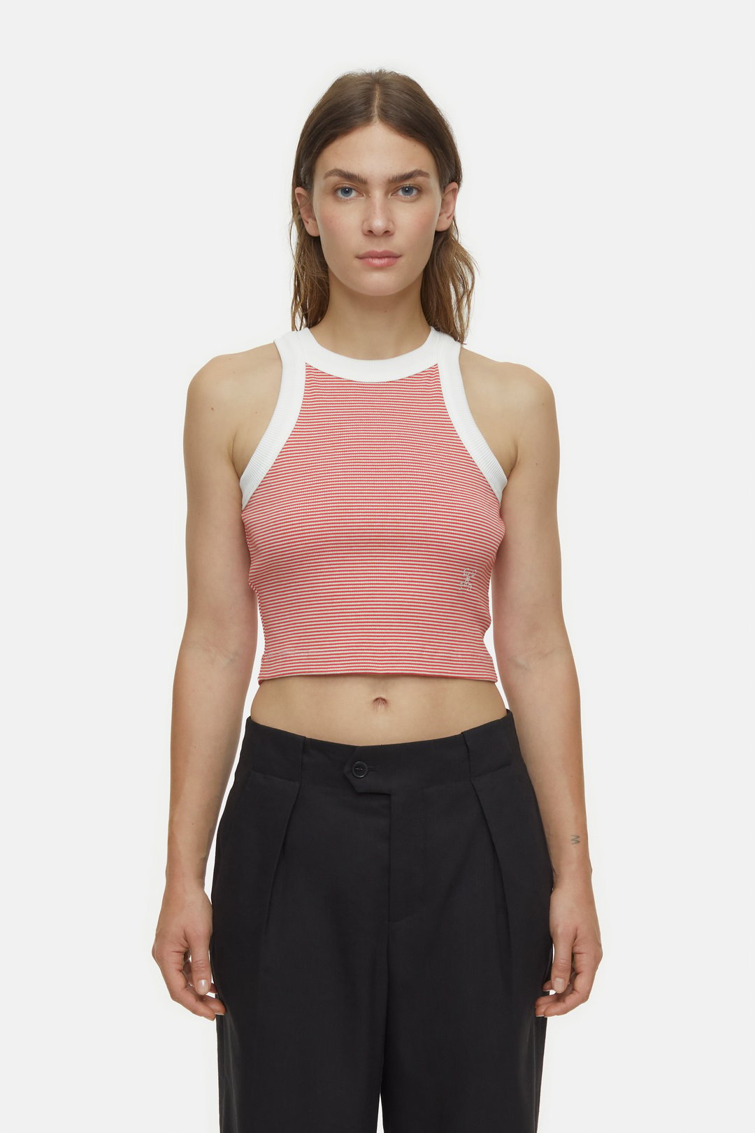 Racer Tank Top cropped red/ white