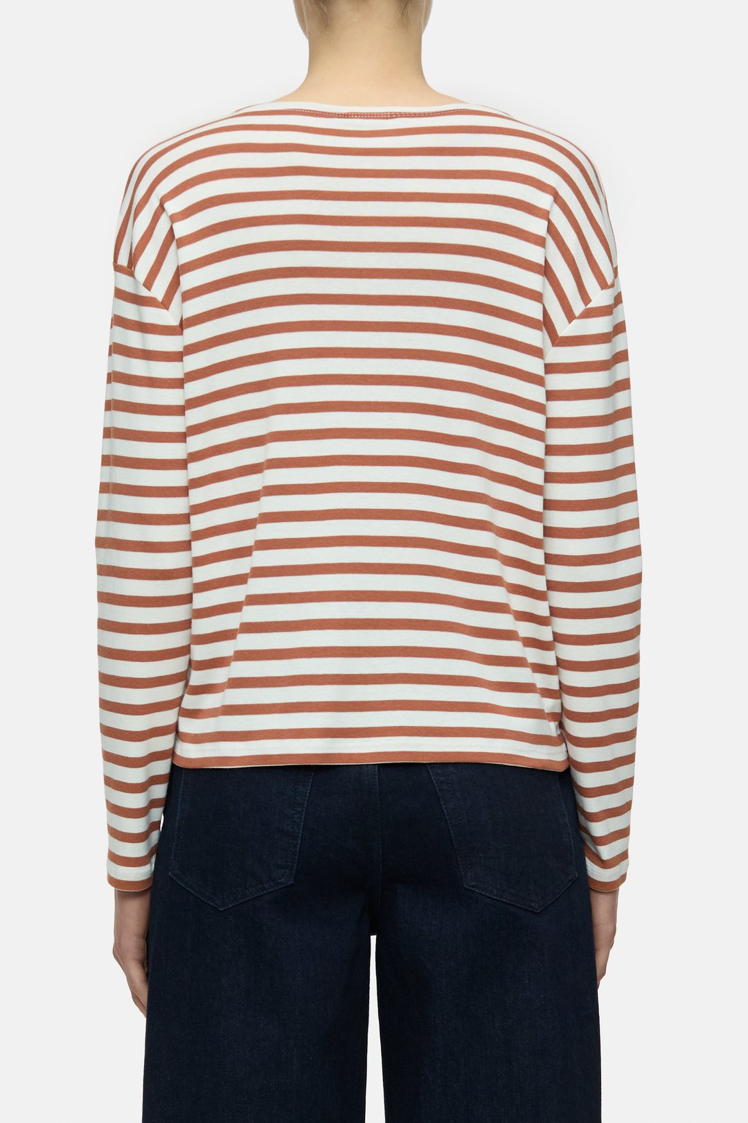 Shirt langarm gestreift ferro brown