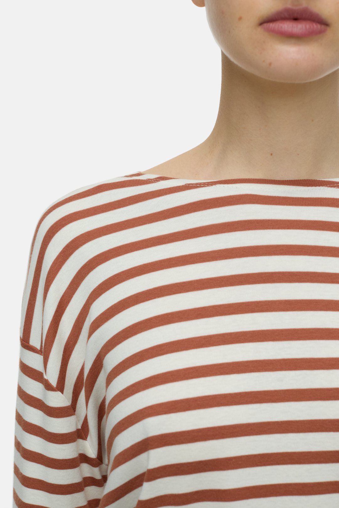 Shirt langarm gestreift ferro brown