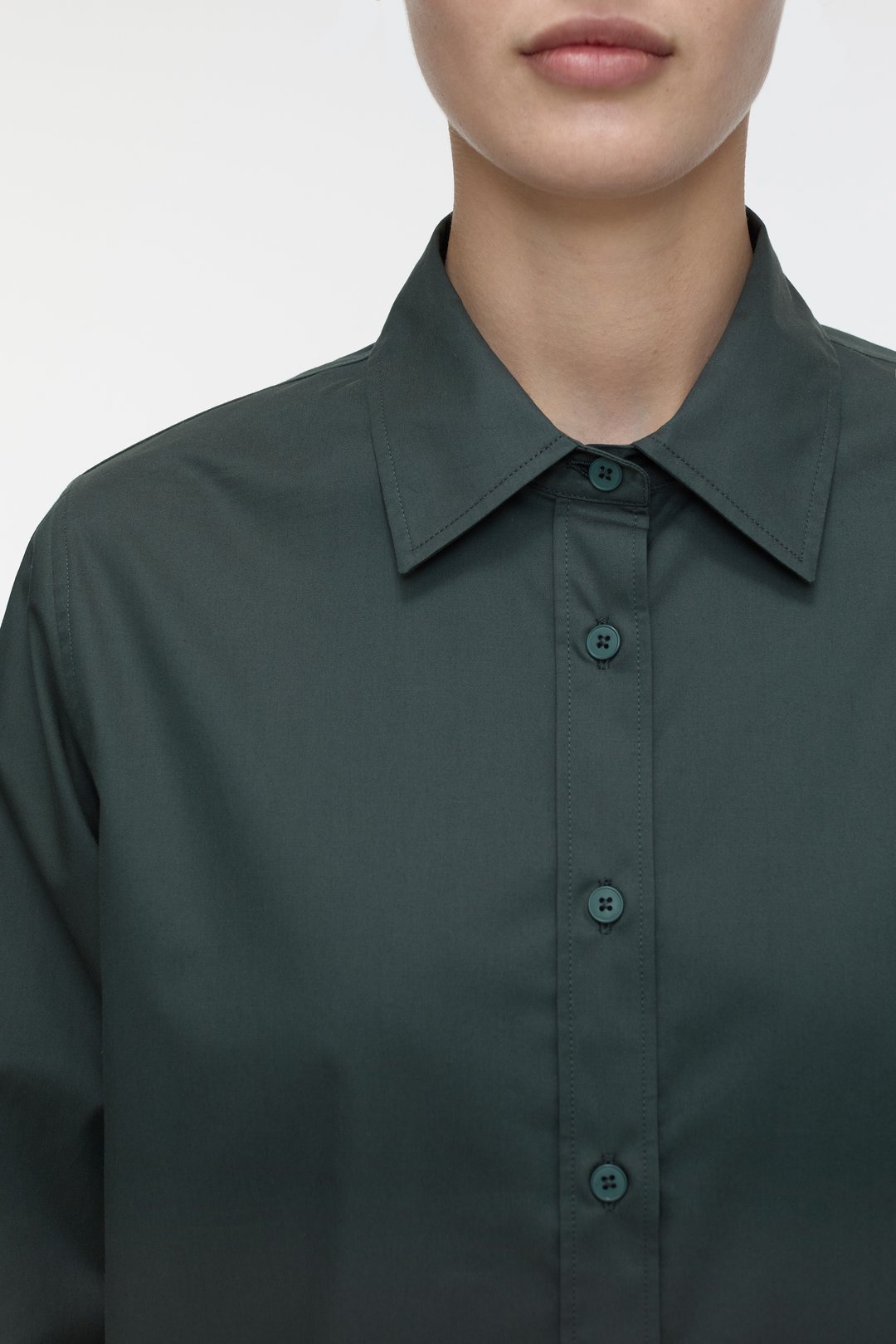 Bluse Baumwoll-Popeline pini green