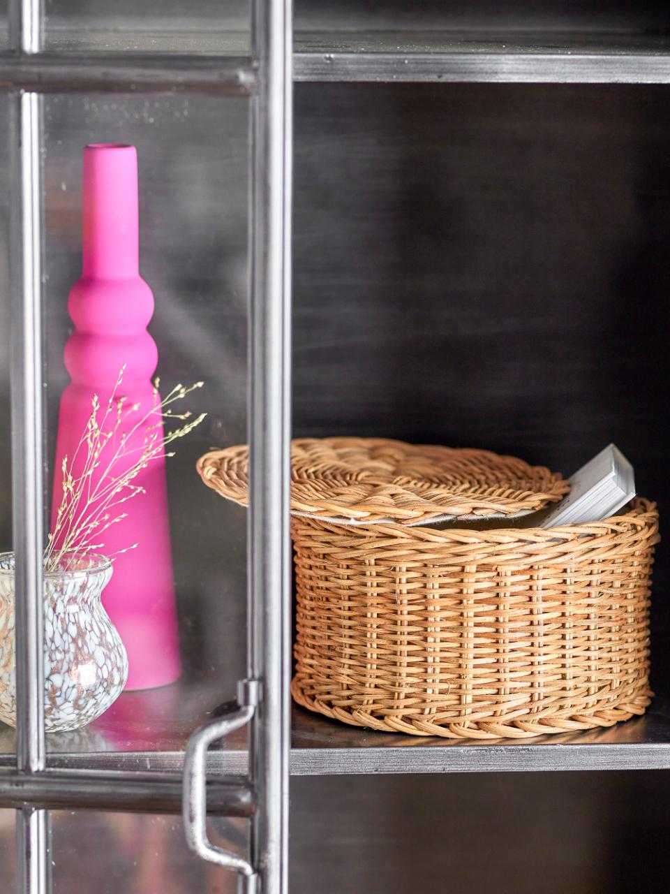 Korb Rattan mit Deckel natur