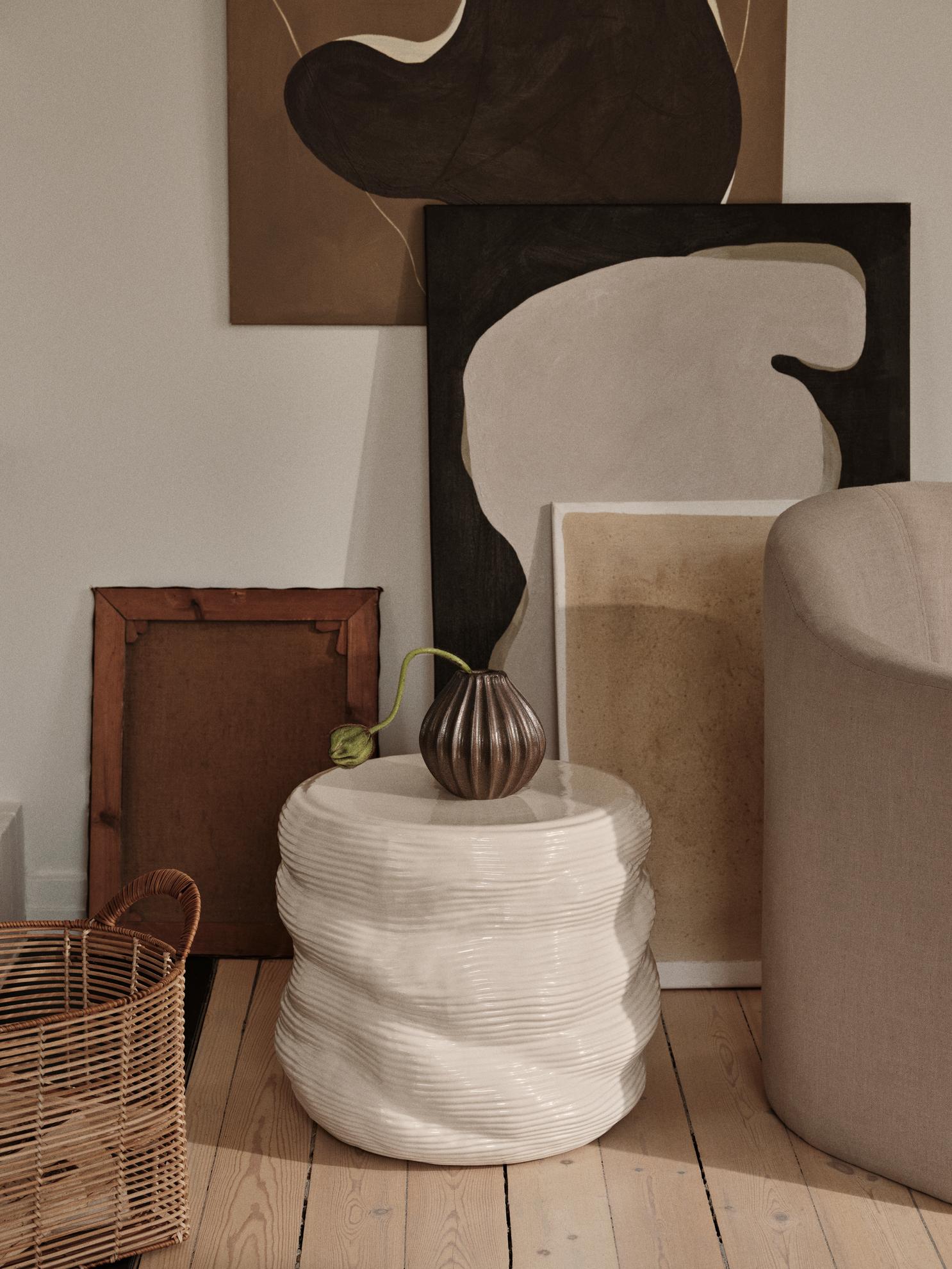 Vase Wide S Antique Brown
