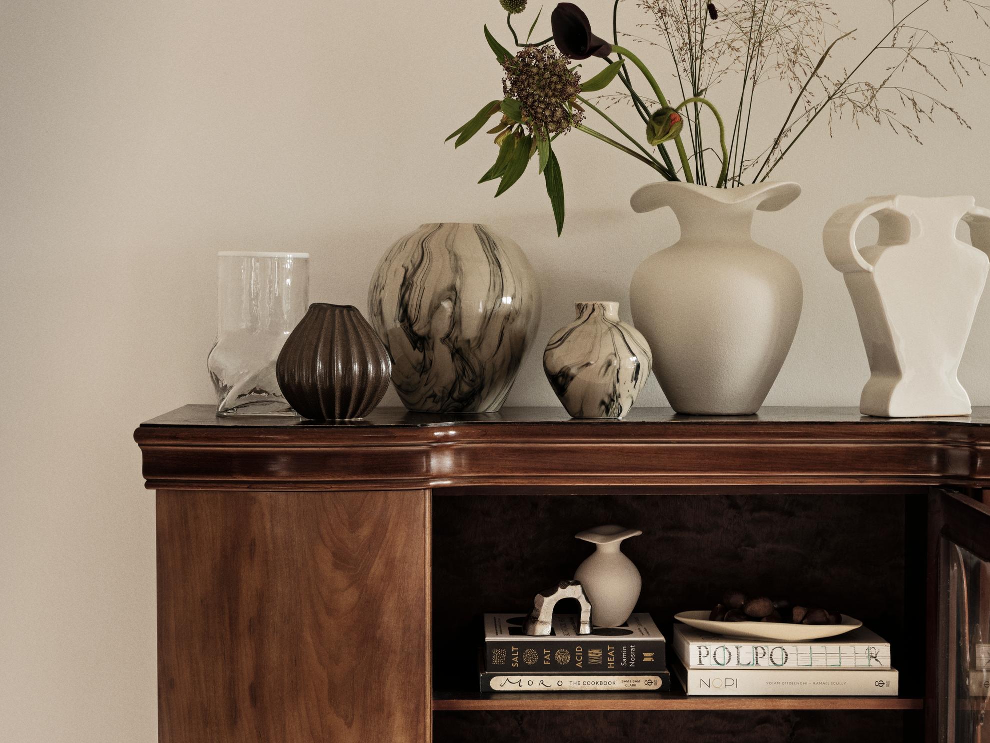 Vase Ingrid M beige/ black