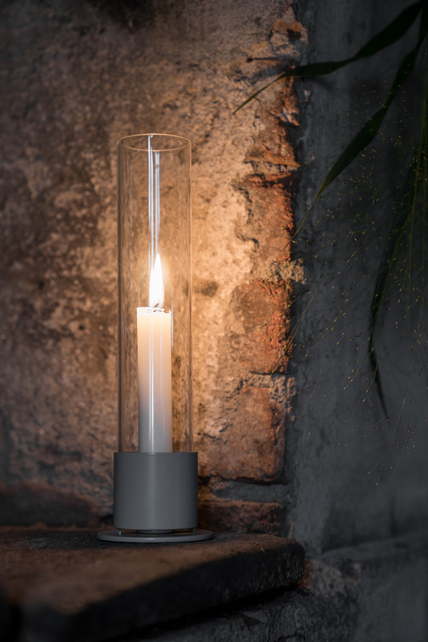 Kerzenhalter mit Glaszylinder Mole