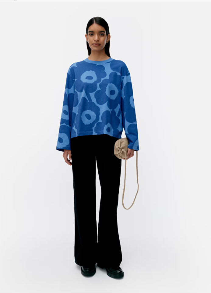 Shirt VALKEA UNIKKO blue/dark blue langarm