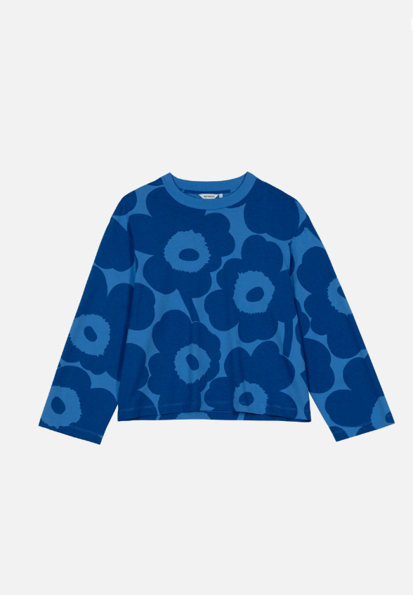 Shirt VALKEA UNIKKO blue/dark blue langarm