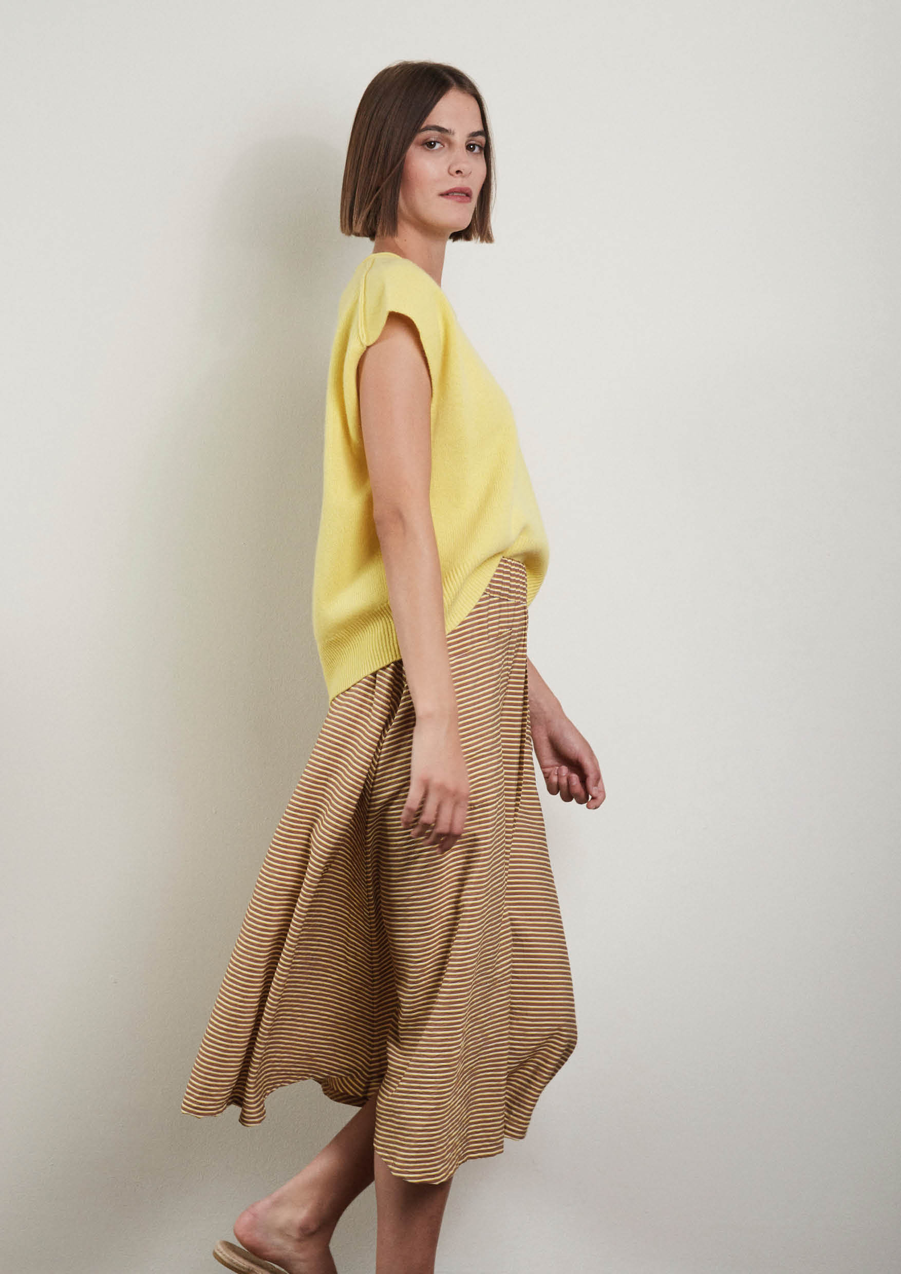 Kaschmir Pullover Kempsey kurzarm bright yellow