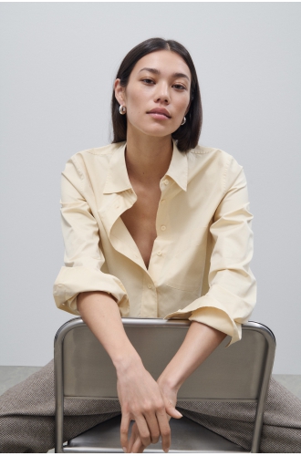 Shirt Cropped Classic Shirt vanilla beige
