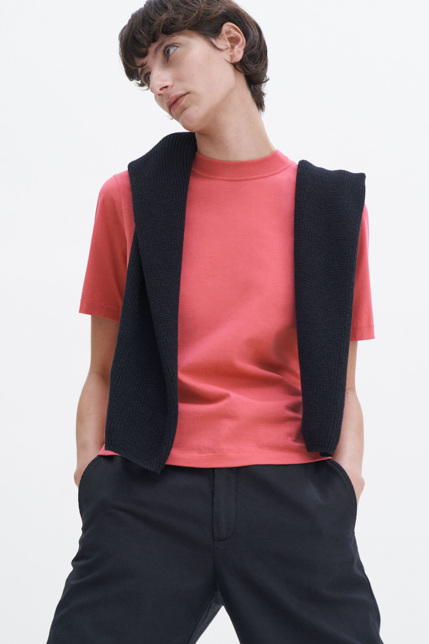 T-Shirt Mock Neck light raspberry