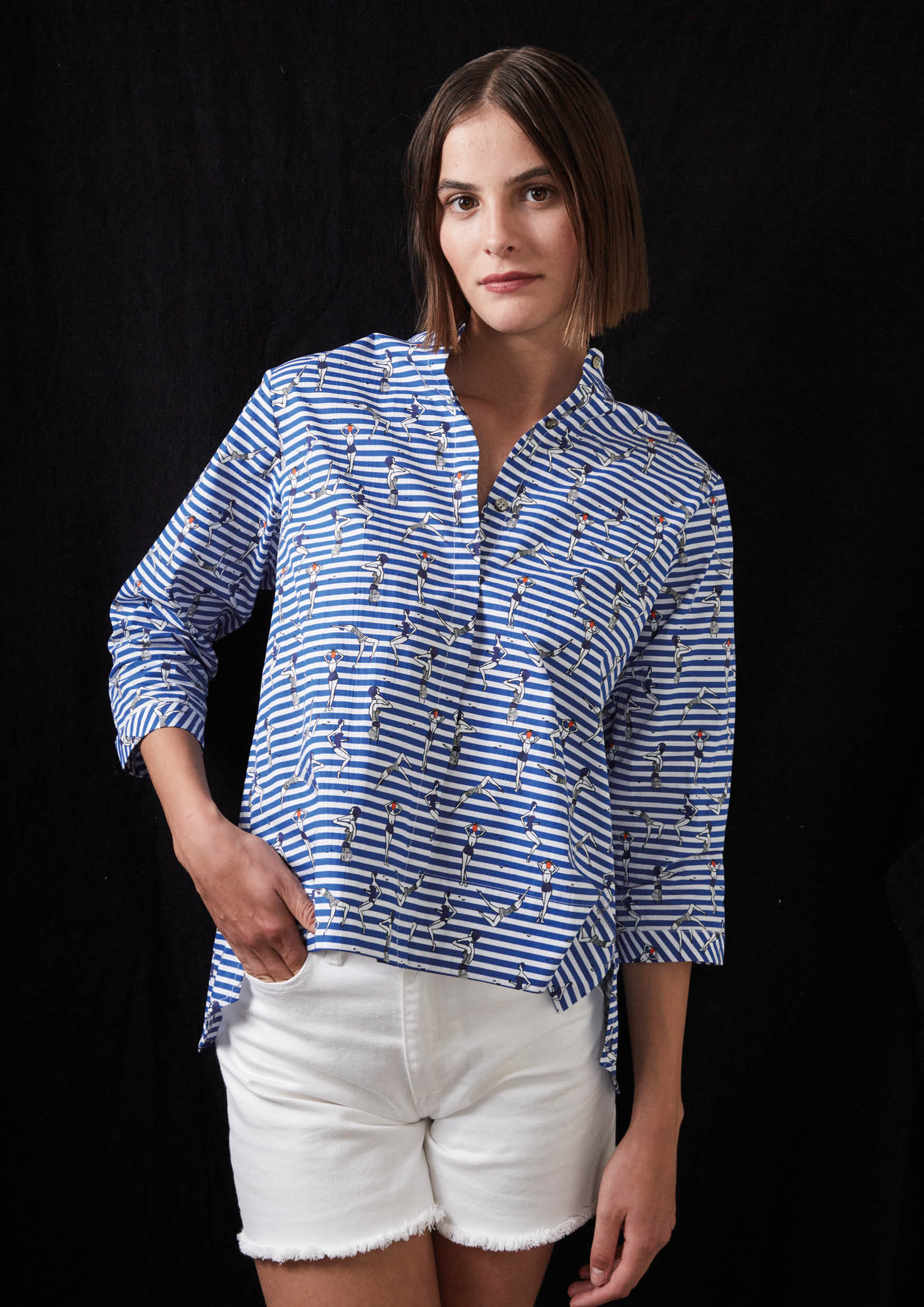 Bluse Bineta Swimmers blue/ white stripes