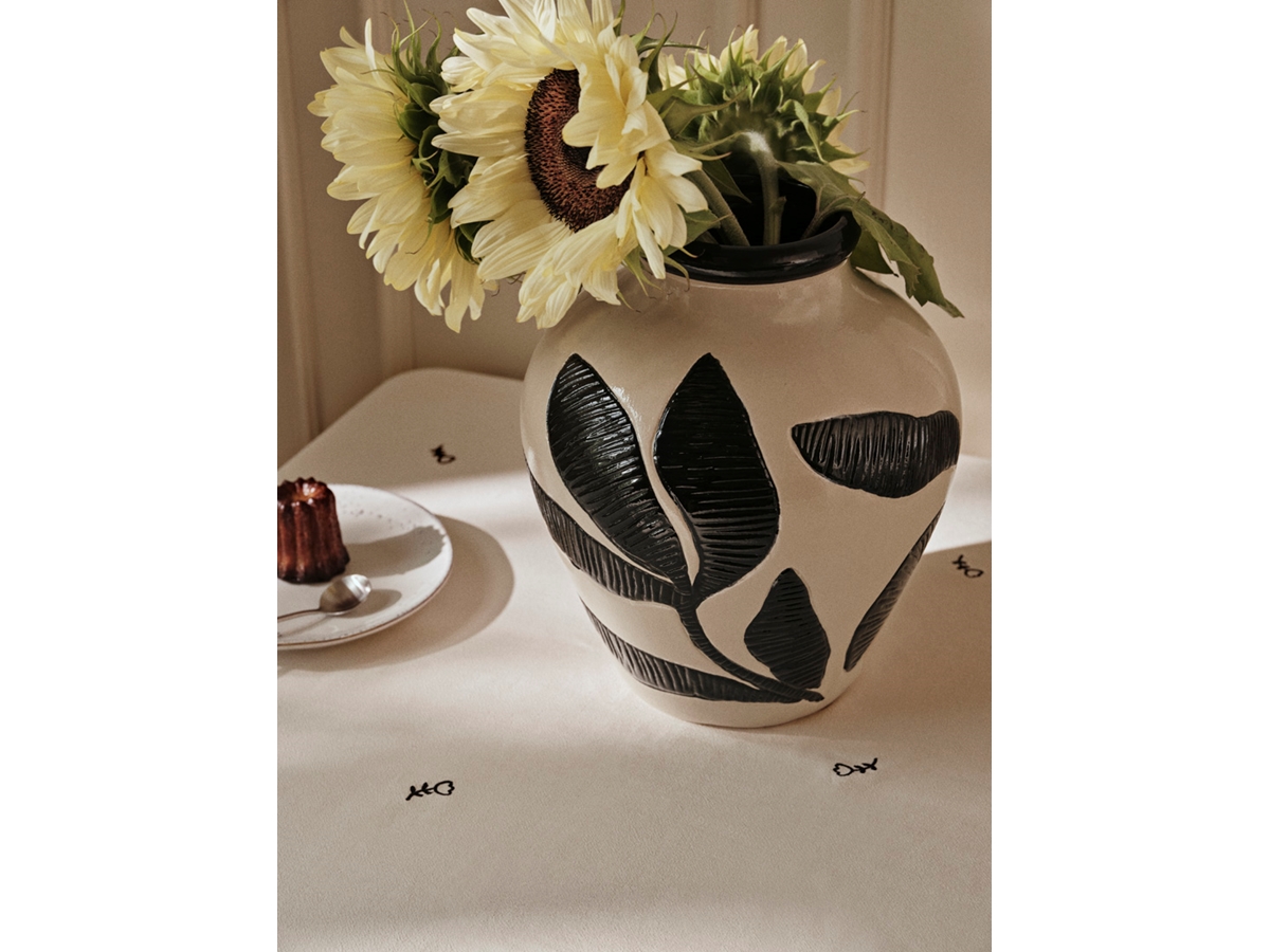 Vase Herbert Black/Rainy Day Grey