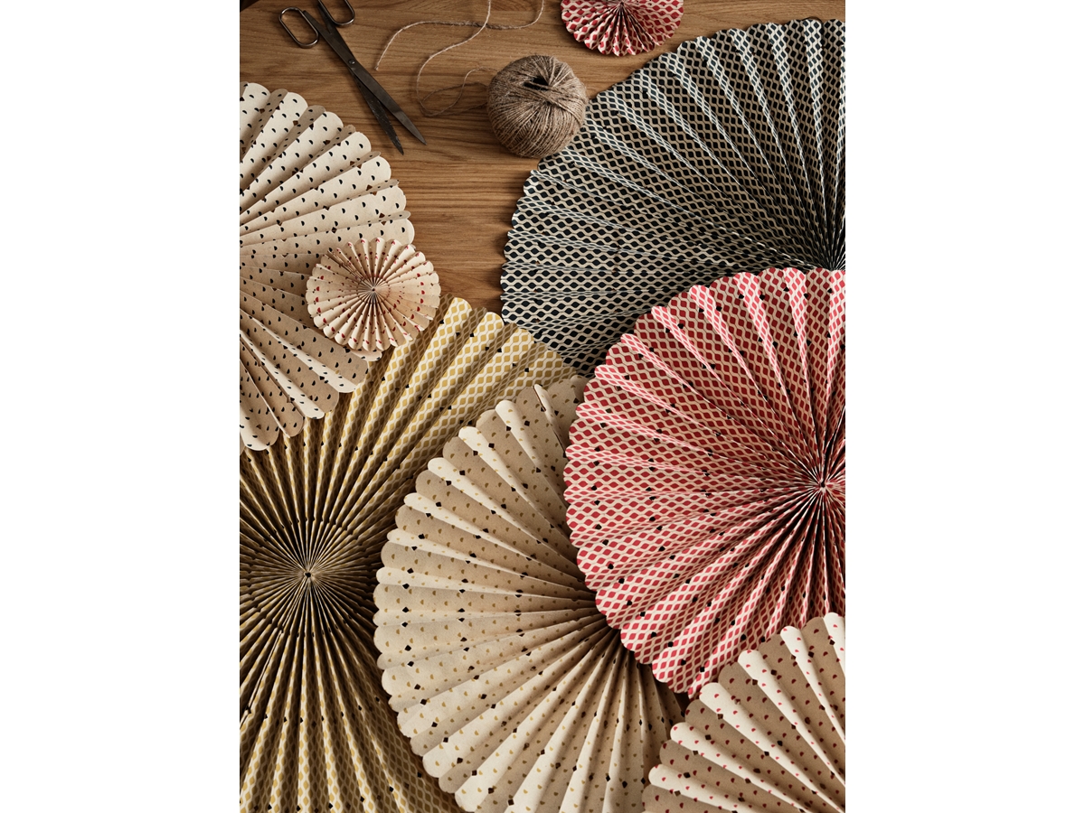 Papierrosette Stella M Natural/ Forest green