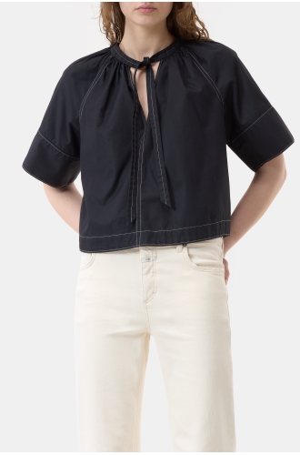 Blusentop cropped black