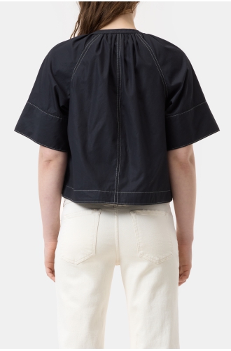 Blusentop cropped black