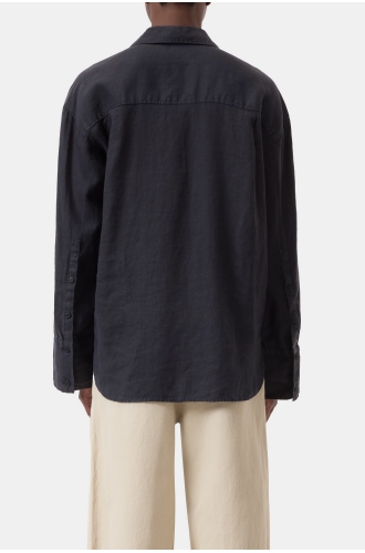 Leinenbluse black