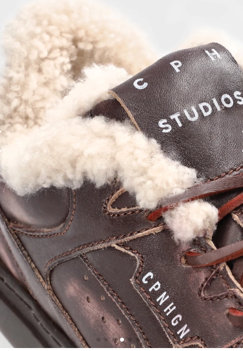 Sneaker CPH63 vintage leather teddy wood