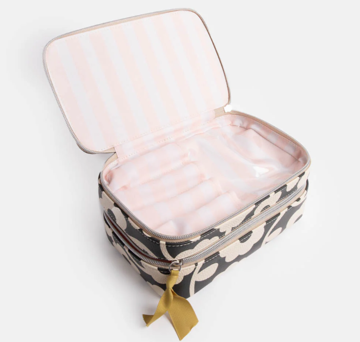 Schminktaschen-Organizer Monoblume anthrazit