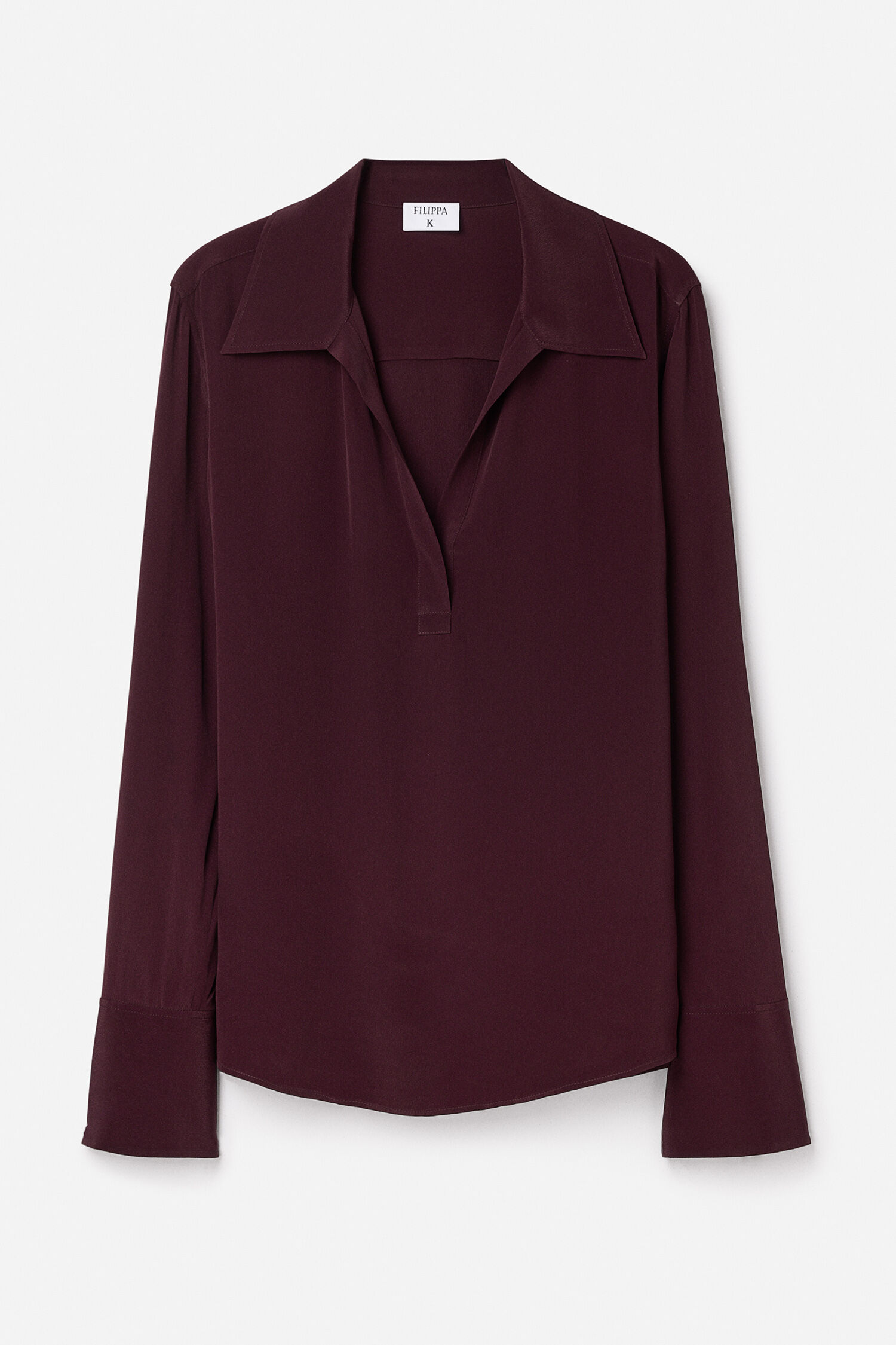 Bluse Half Placket dark burgundy