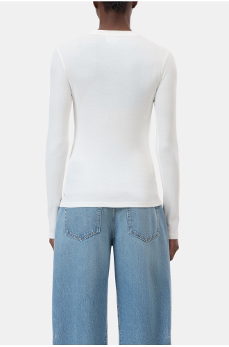 Shirt langarm Crewneck ivory