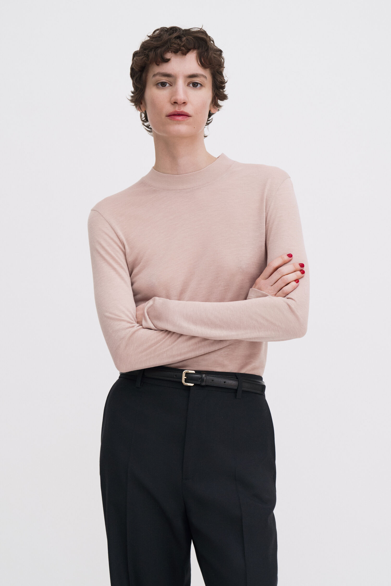 Shirt Lyocell Cashmere langarm dusty pink