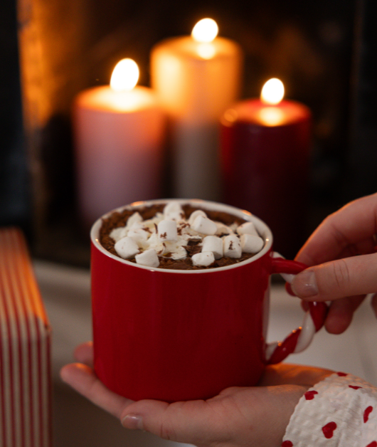 Tasse Polka rot/weiß