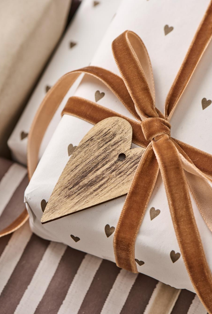 Geschenkband Velours auf Spule 10m rost