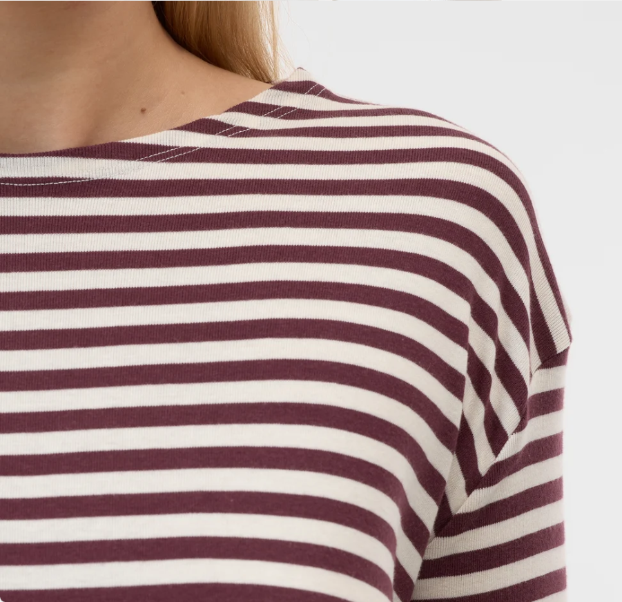 Shirt langarm Bauwollmix dark raisin red