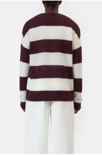 Strickpullover Woll-Alpaca mix dark raisin red