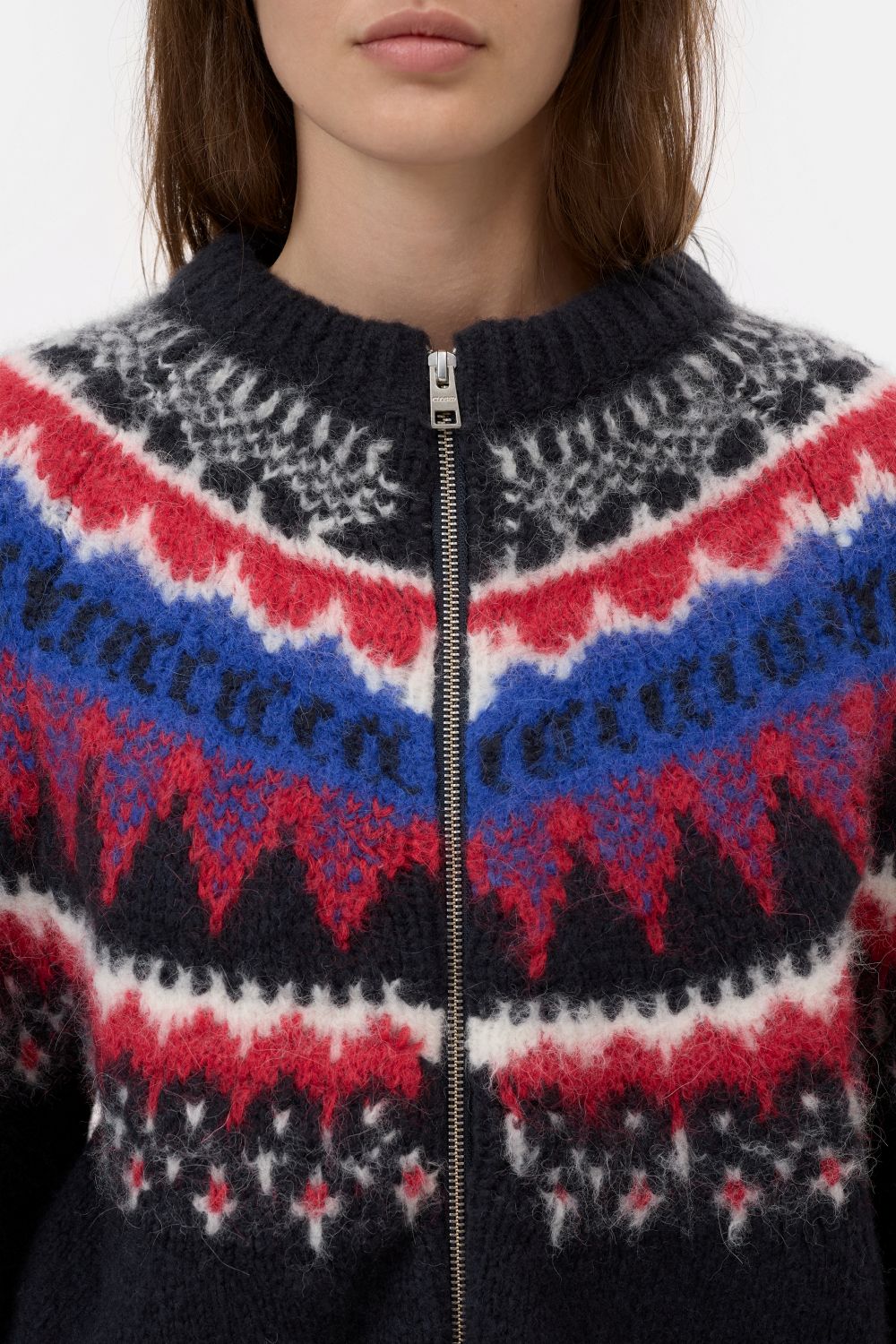 Cardigan Cropped Zip cosmic grey