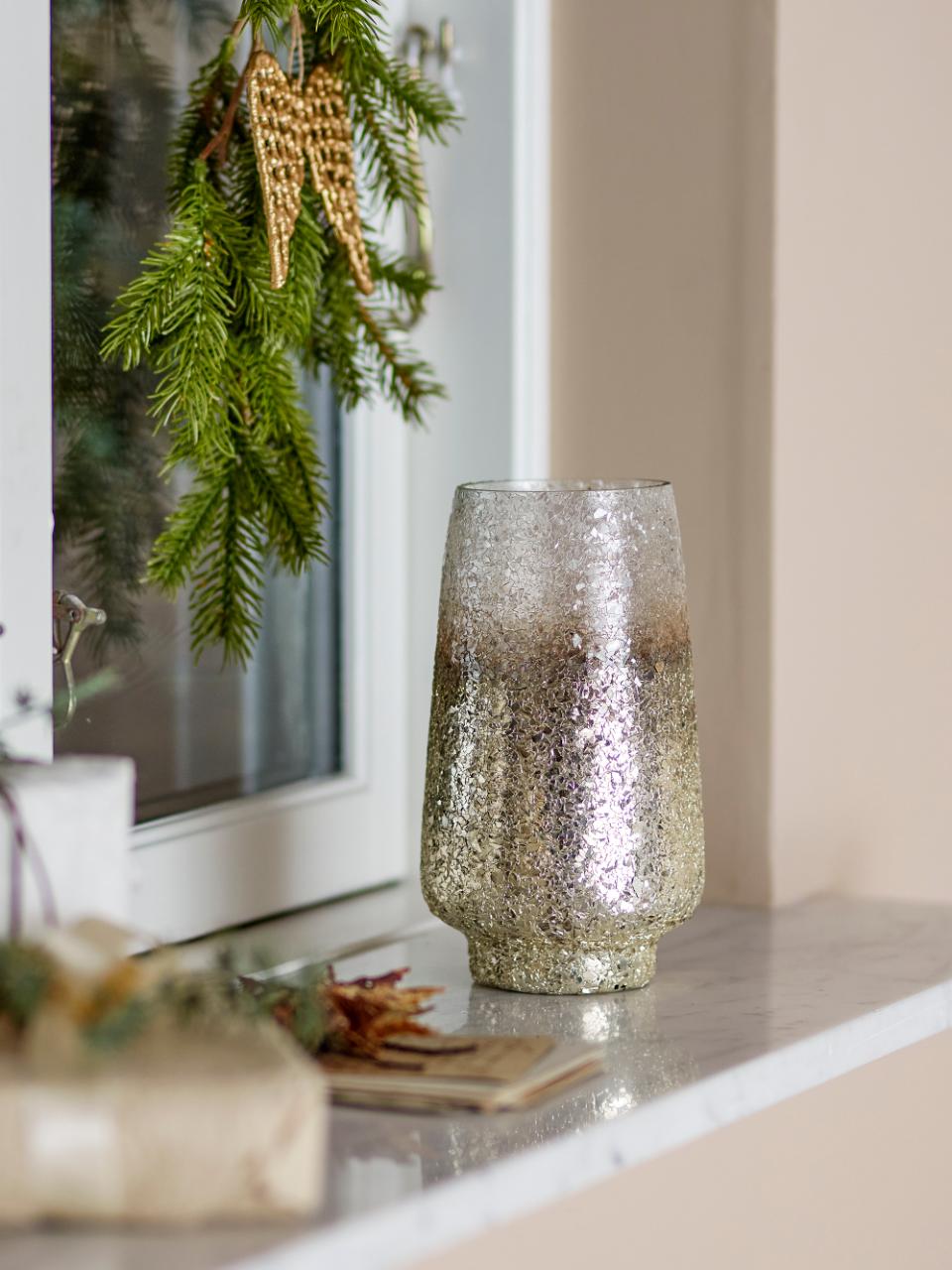 Windlicht Lucina Glas silber