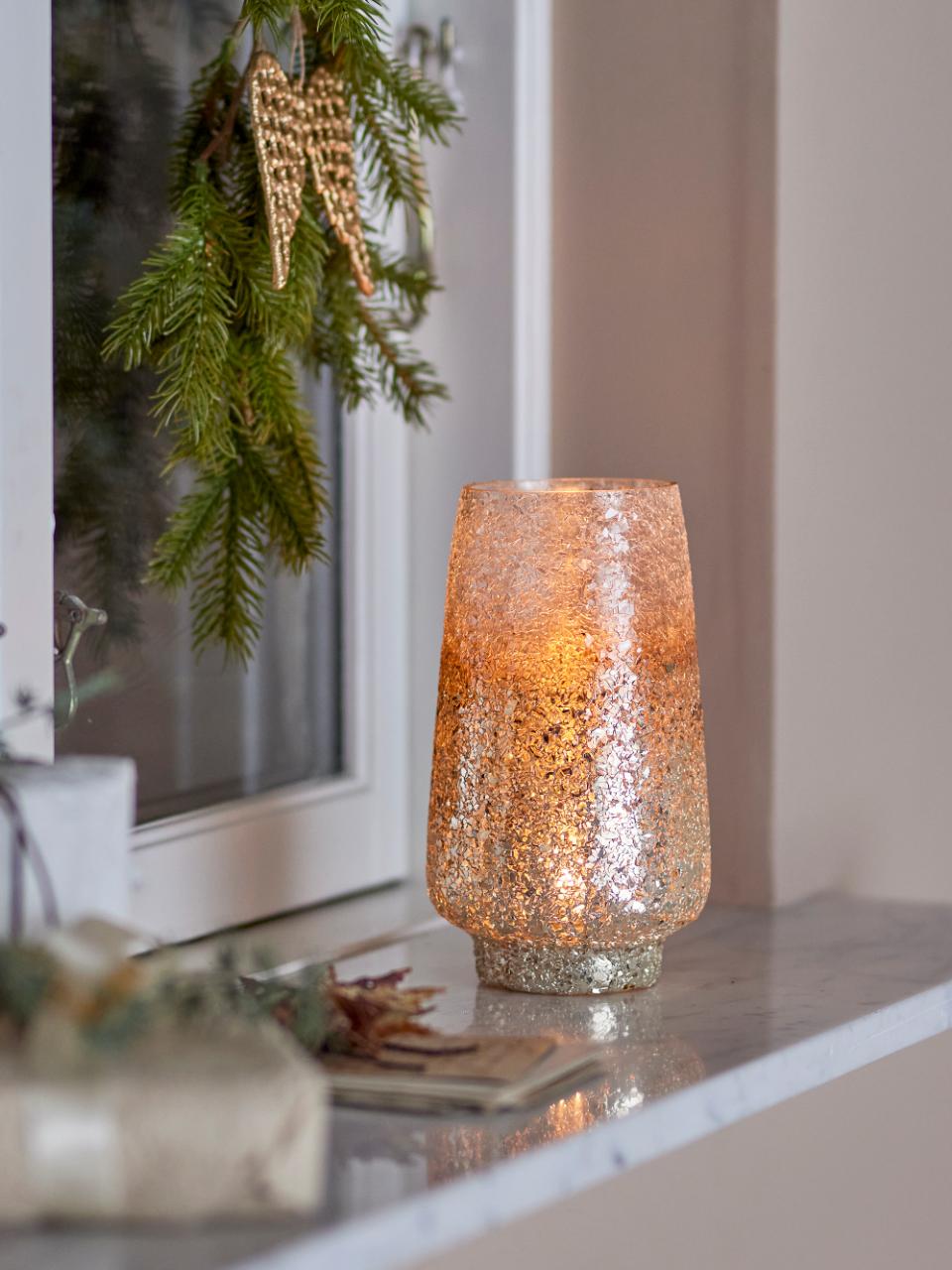 Windlicht Lucina Glas silber