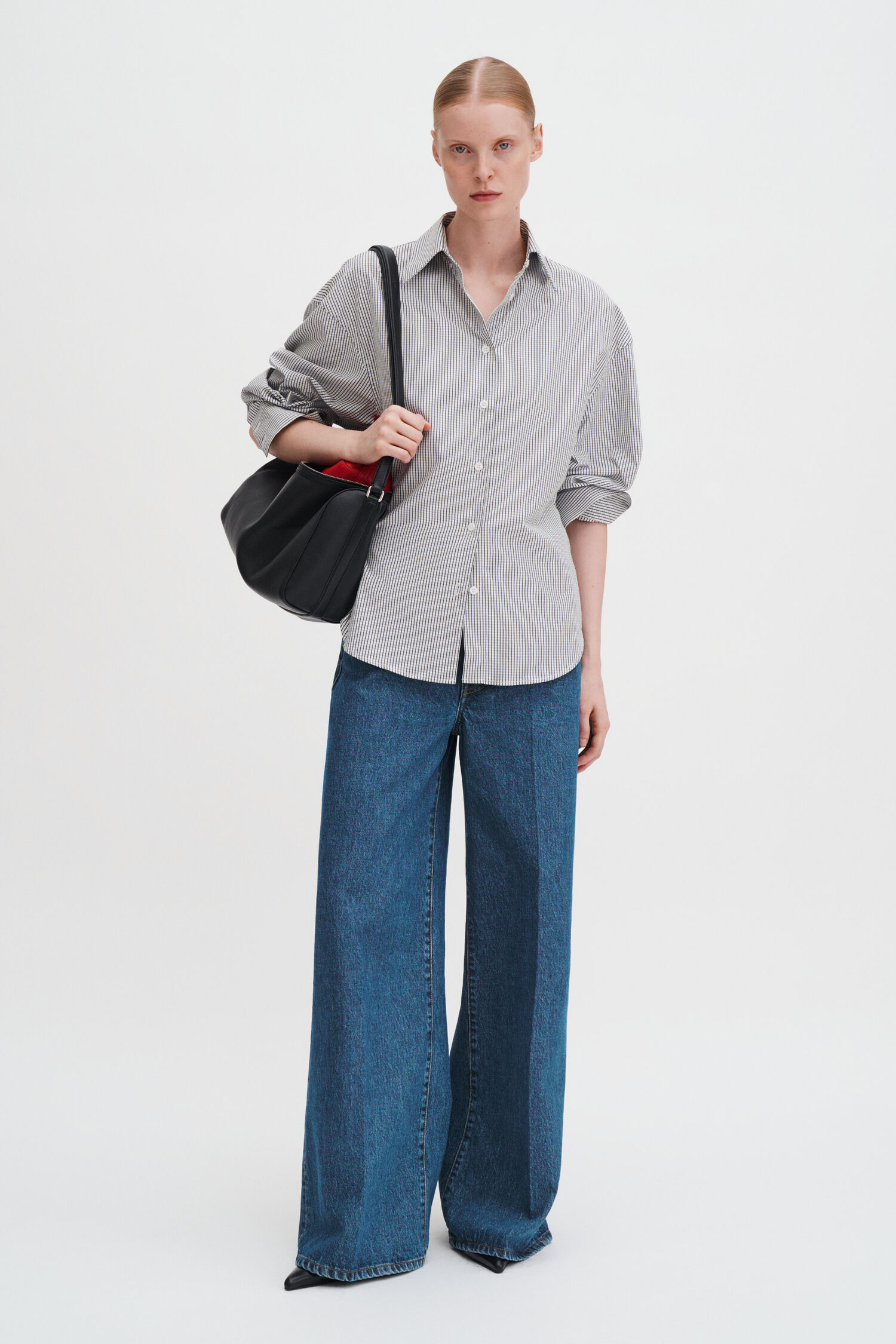 Bluse Hourglass Microcheck Shirt white/ black