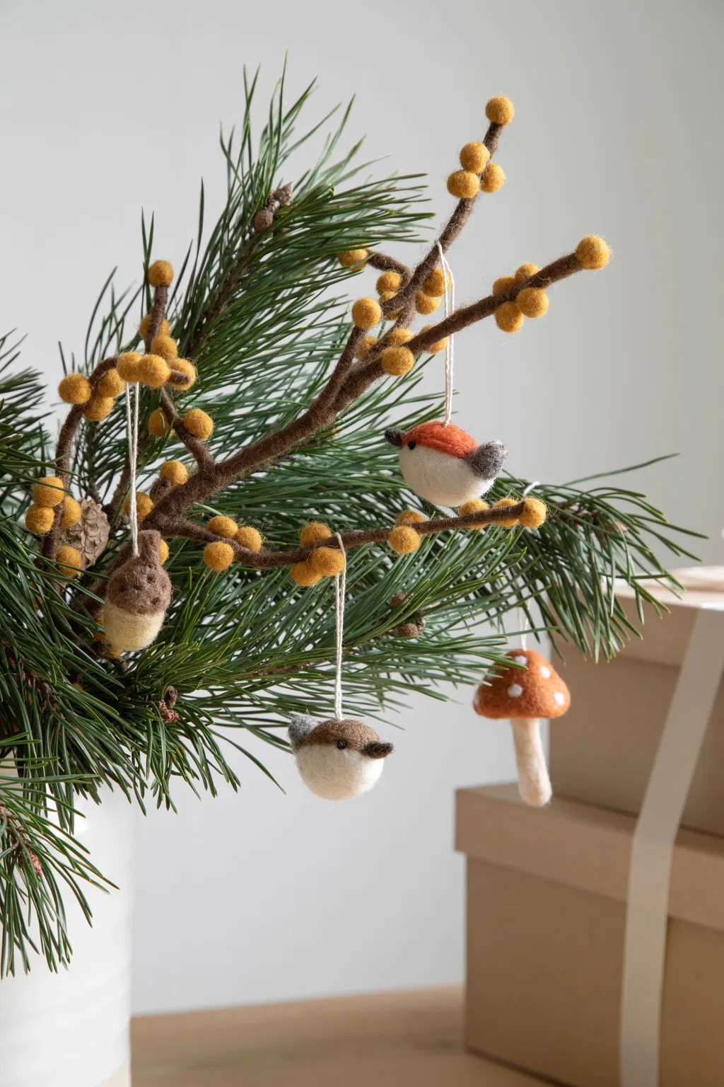 Anhänger Vogel, Brown, 3er Set