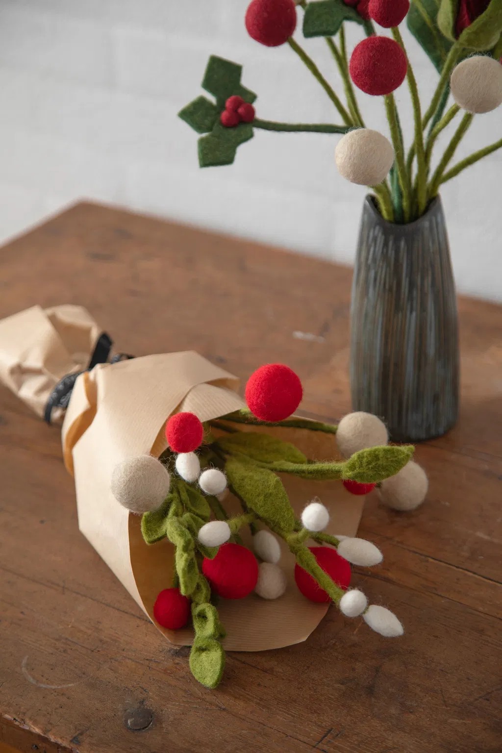 Filzblume, Dia 2, weiß Ø 2 cm