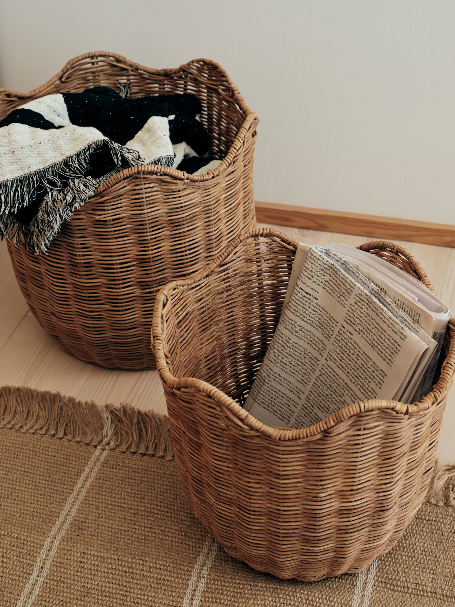 Korb 2er Set Rattan Lola Natural Brown