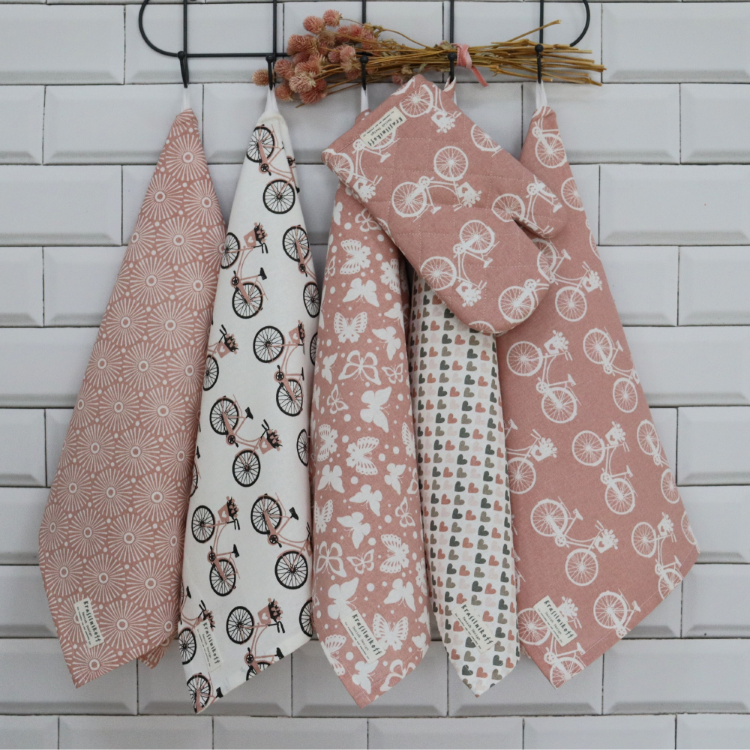 Geschirrtuch Bikes Dusty rose