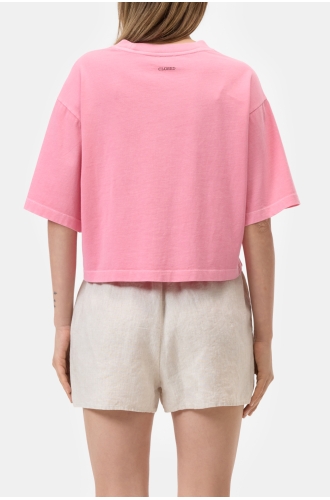 T-Shirt Cropped Boxy peony pink