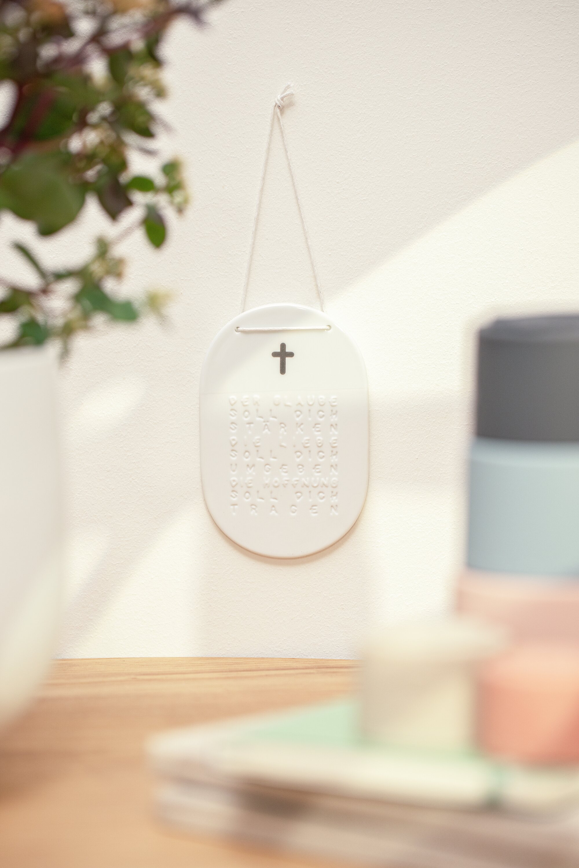 Porzellanschild Glaube