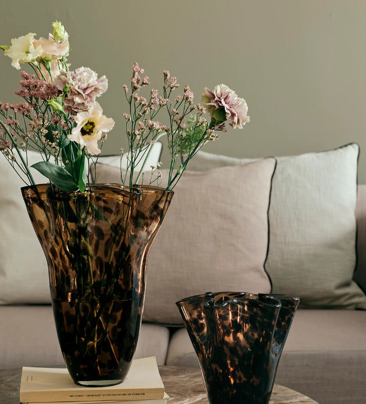 Vase Liva brown leopard