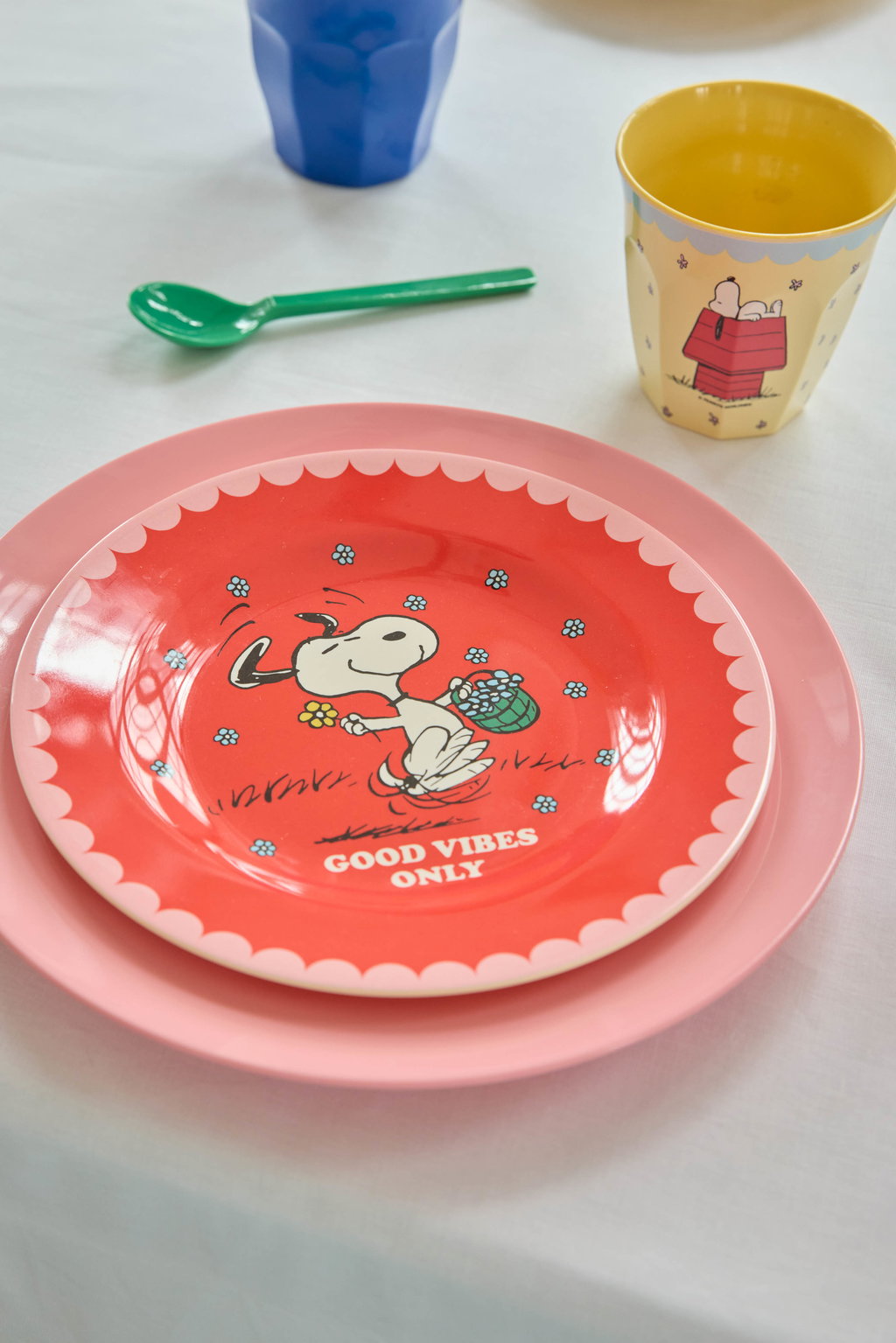 Kinder Melaminbecher cream Snoopy Print