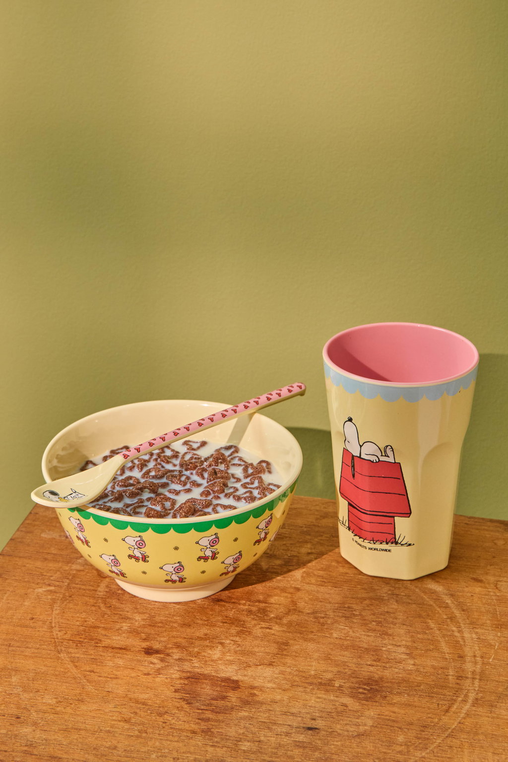 Melaminbecher hoch Snoopy Print cream